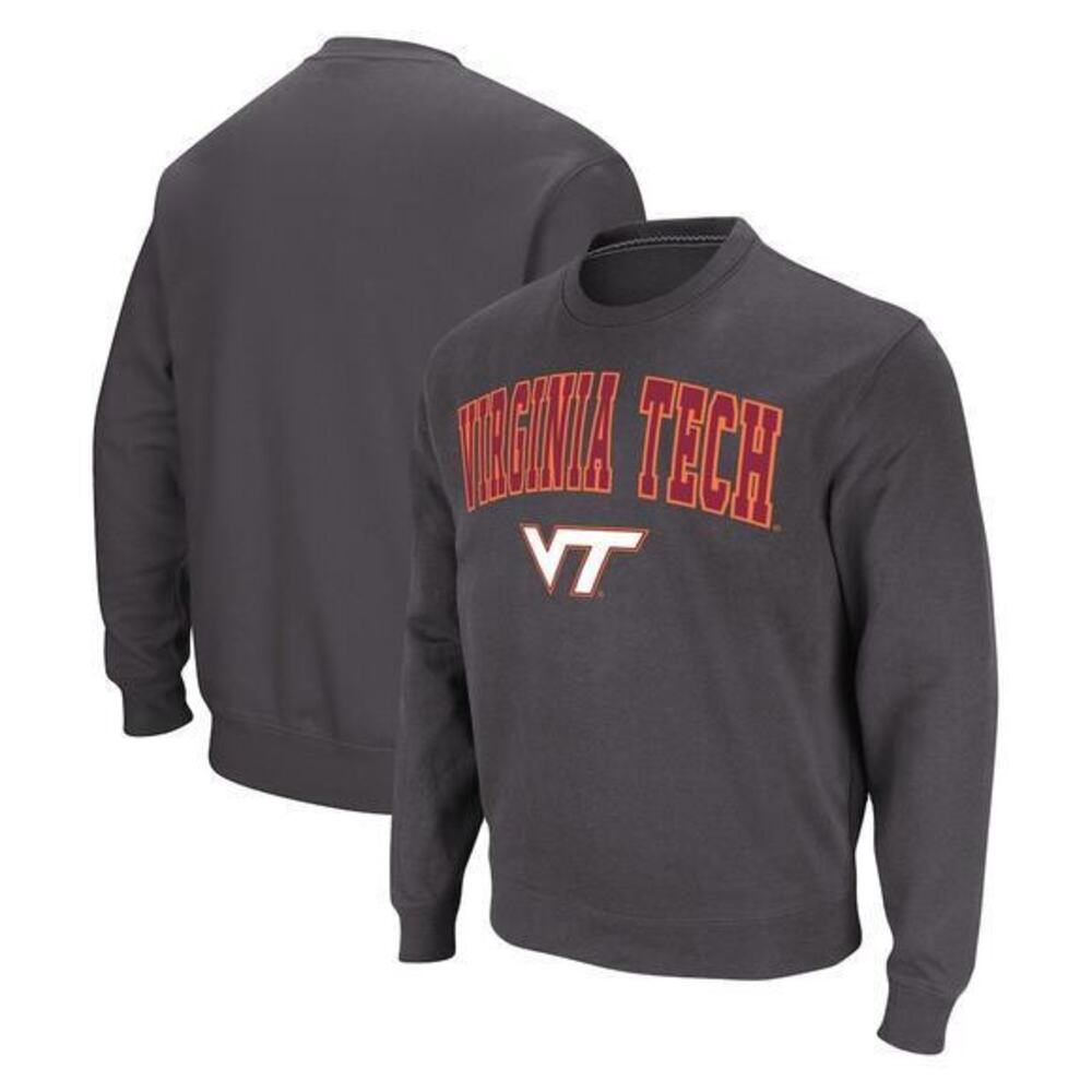 Colosseum Virginia Tech Hokies Charcoal Arch & Logo Pullover Sweatshirt small